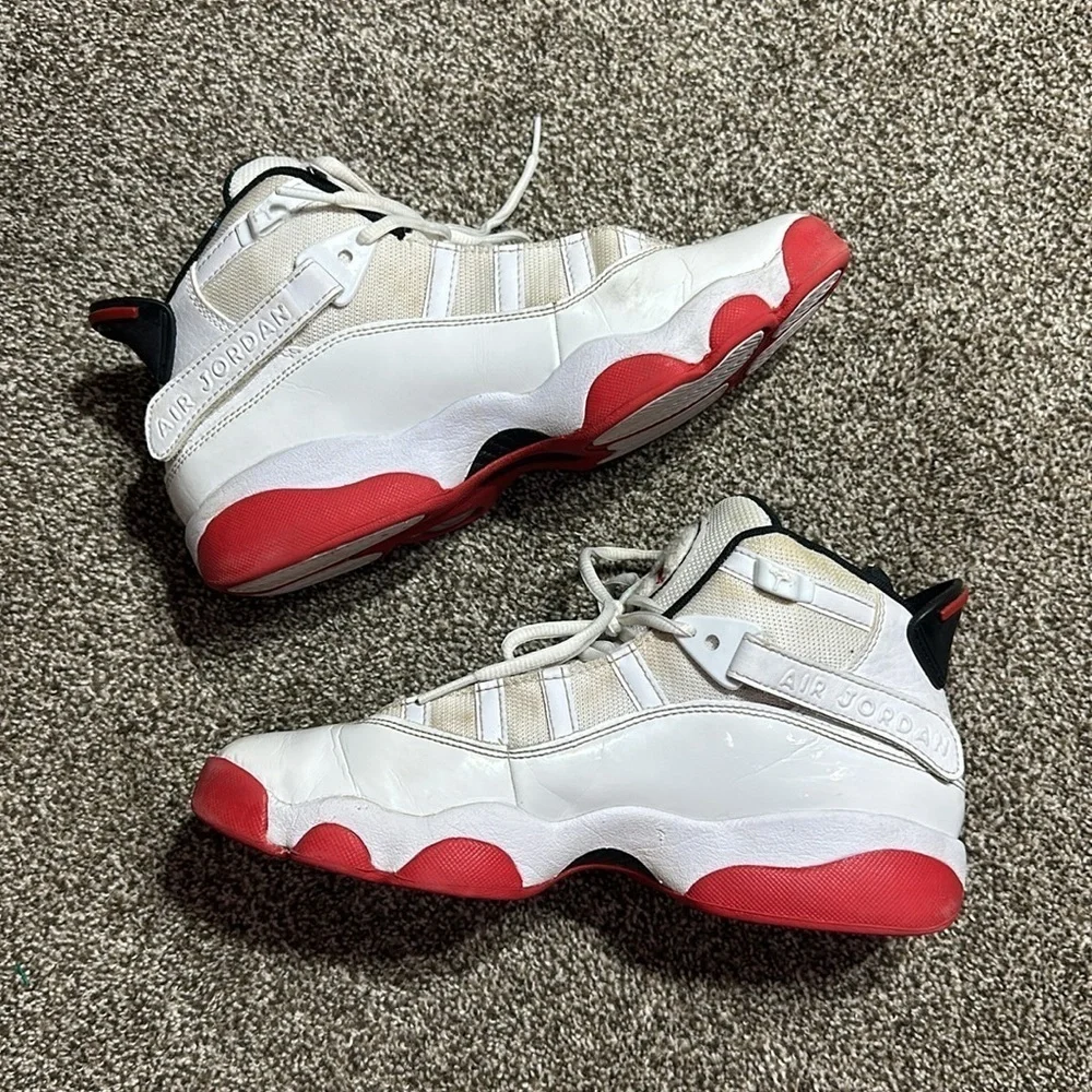 Nike air Jordan 6 Rings white University red black 6.5Y